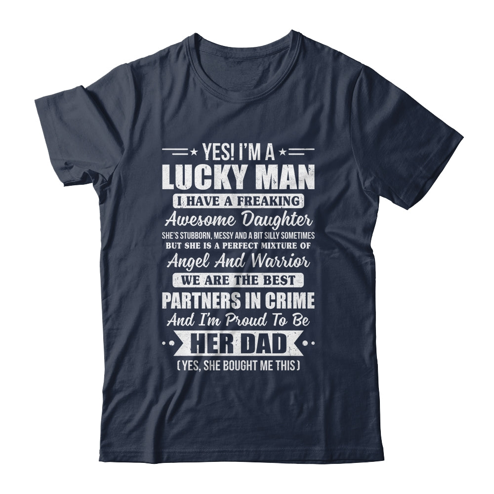 Lucky Proud Dad Awesome Daughter For Fathers Day Birthday Shirt & Tank Top | teecentury