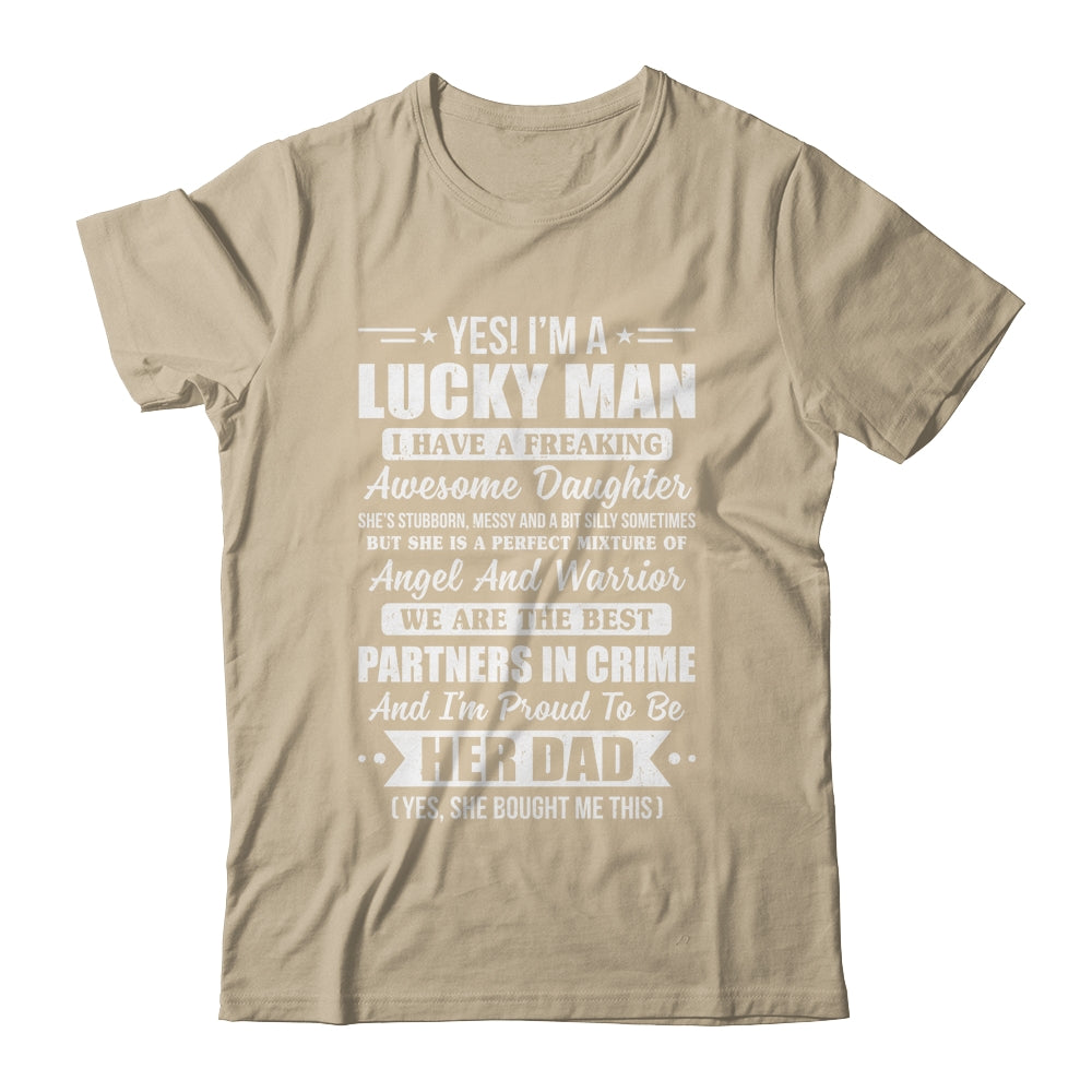 Lucky Proud Dad Awesome Daughter For Fathers Day Birthday Shirt & Tank Top | teecentury