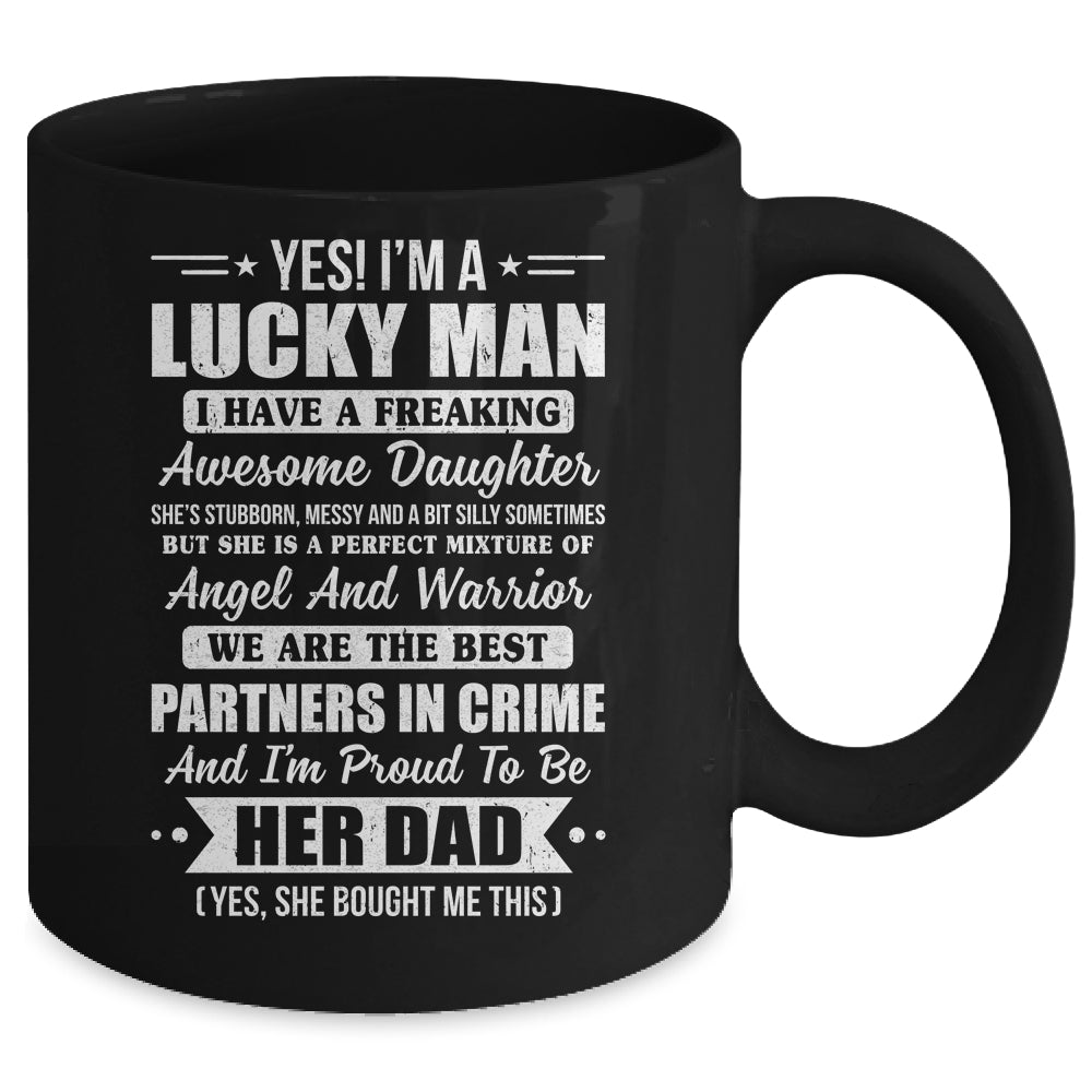 Lucky Proud Dad Awesome Daughter For Fathers Day Birthday Mug | teecentury