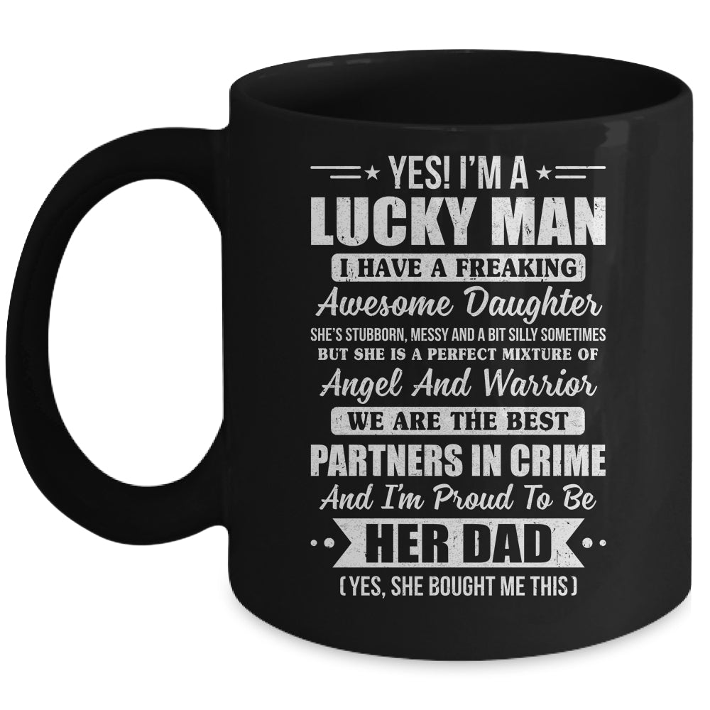 Lucky Proud Dad Awesome Daughter For Fathers Day Birthday Mug | teecentury