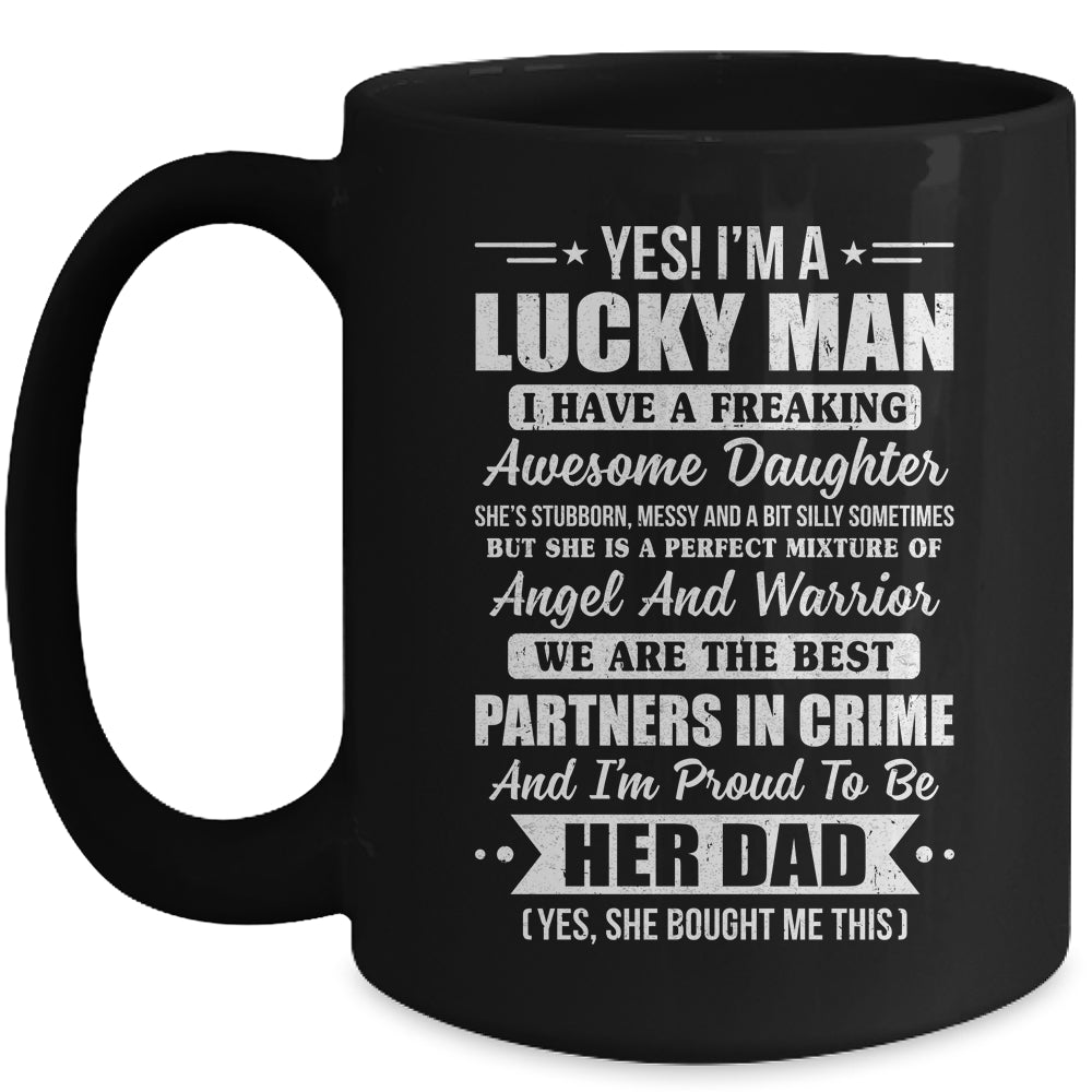 Lucky Proud Dad Awesome Daughter For Fathers Day Birthday Mug | teecentury