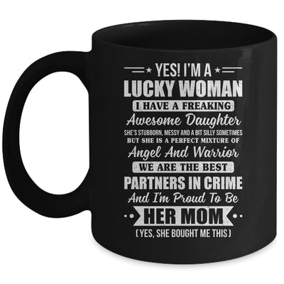 Lucky Proud Mom Awesome Daughter For Mothers Day Birthday Mug | teecentury