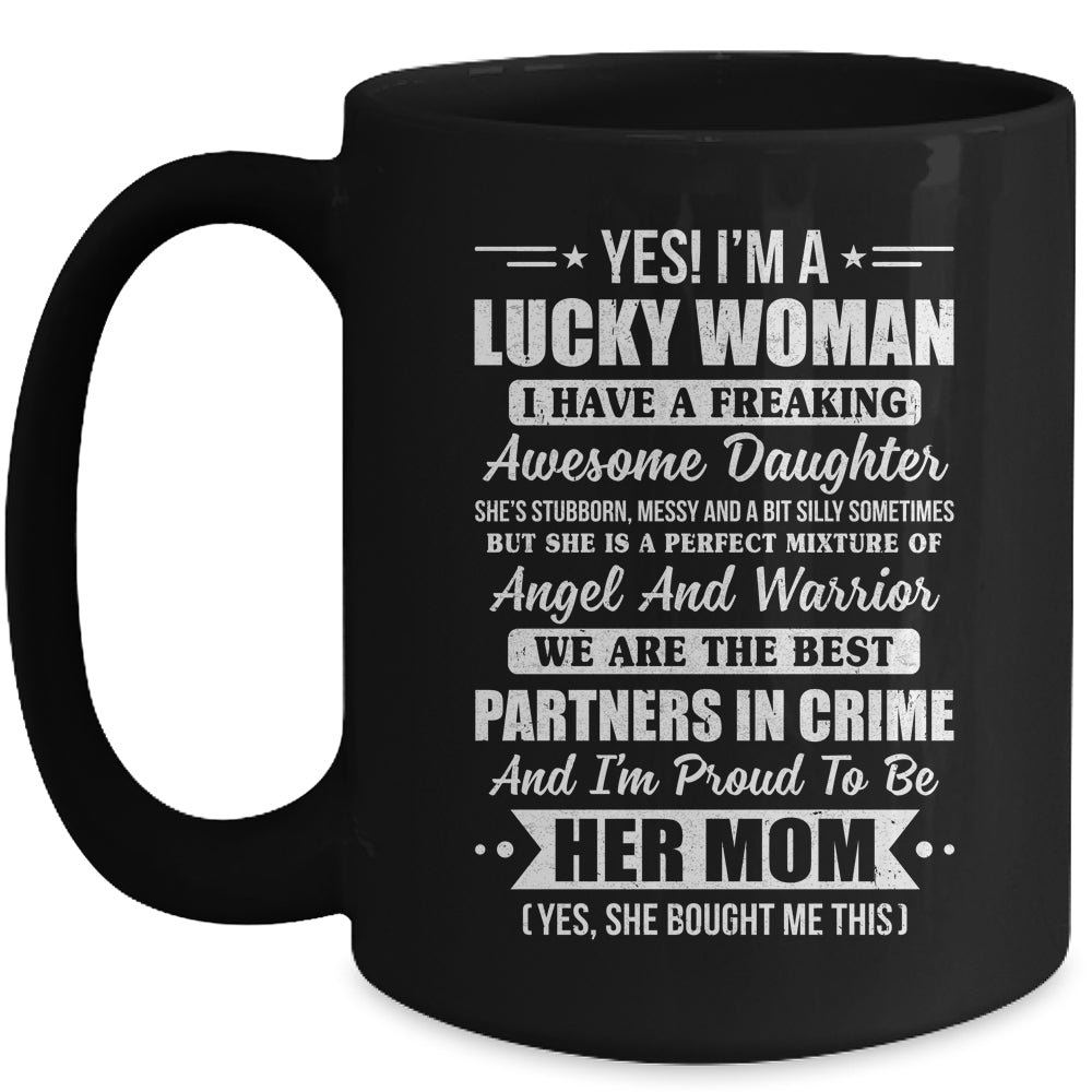 Lucky Proud Mom Awesome Daughter For Mothers Day Birthday Mug | teecentury