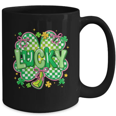Lucky St Patrick's Day Preppy Coquette Lucky Irish Shamrock Mug | teecentury