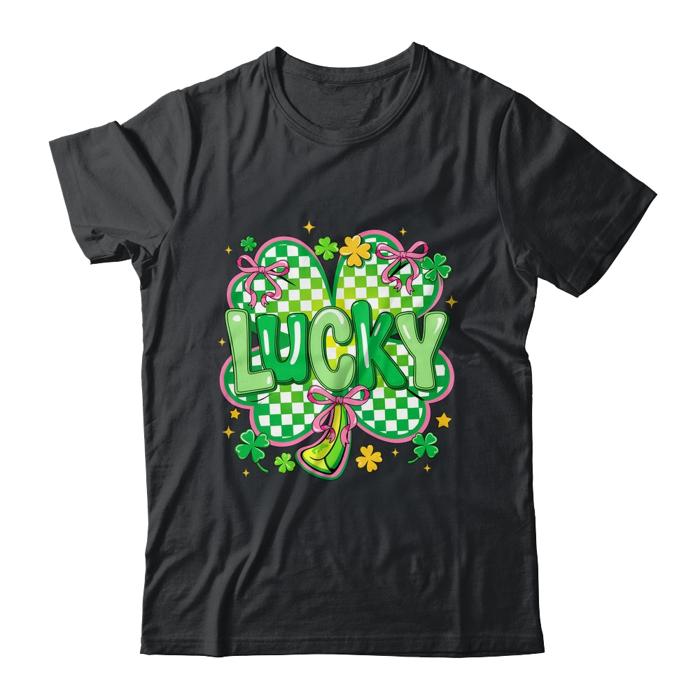 Lucky St Patrick's Day Preppy Coquette Lucky Irish Shamrock Shirt & Hoodie | teecentury