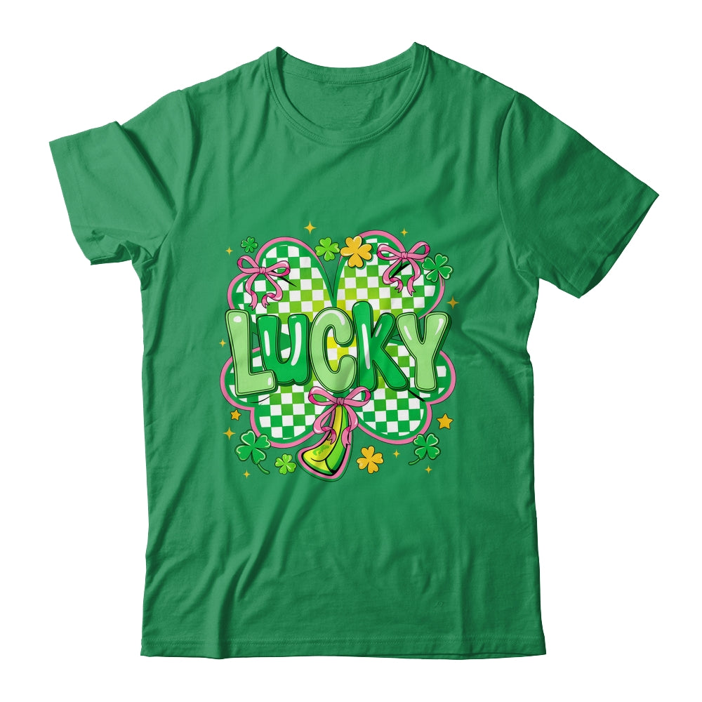 Lucky St Patrick's Day Preppy Coquette Lucky Irish Shamrock Shirt & Hoodie | teecentury