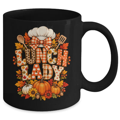 Lunch Lady Fall Thanksgiving Pumpkins Thankful Coquette Mug | teecentury