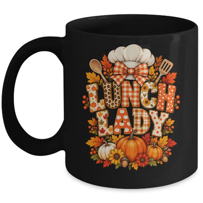Lunch Lady Fall Thanksgiving Pumpkins Thankful Coquette Mug | teecentury