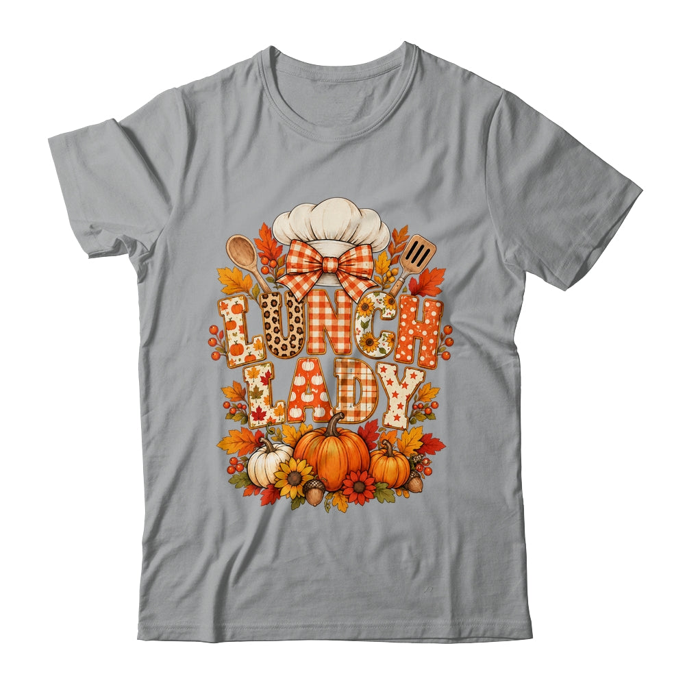 Lunch Lady Fall Thanksgiving Pumpkins Thankful Coquette Shirt & Sweatshirt | teecentury