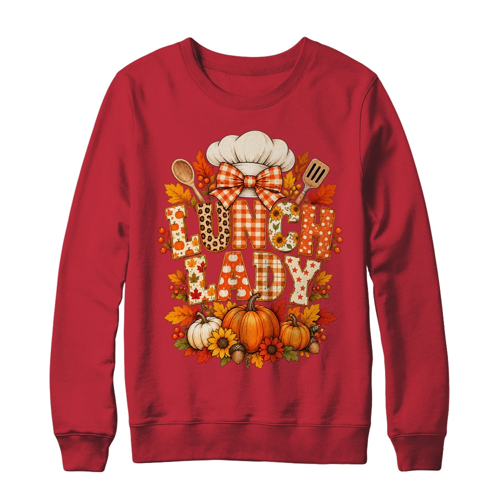 Lunch Lady Fall Thanksgiving Pumpkins Thankful Coquette Shirt & Sweatshirt | teecentury