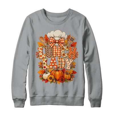 Lunch Lady Fall Thanksgiving Pumpkins Thankful Coquette Shirt & Sweatshirt | teecentury