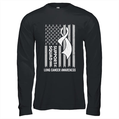 Lung Cancer Flag Support Squad Lung Cancer Awareness Shirt & Hoodie | teecentury