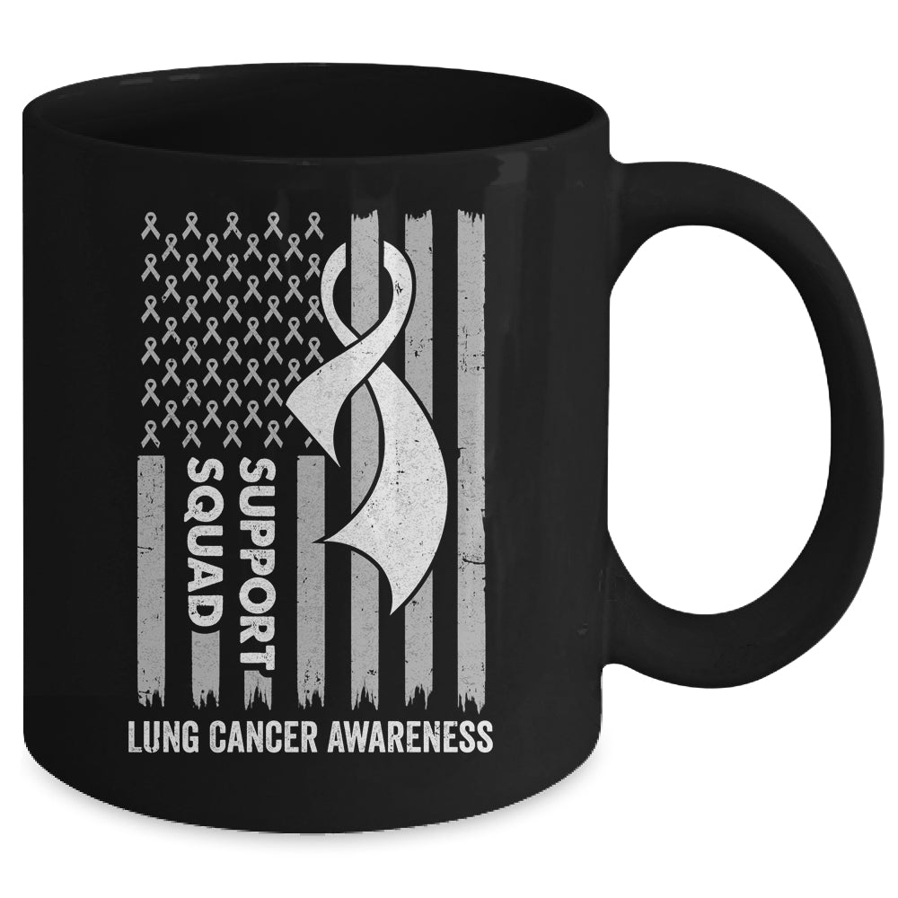 Lung Cancer Flag Support Squad Lung Cancer Awareness Mug | teecentury