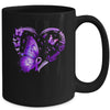 Lupus Awareness Warrior Survivor Purple Butterflies Heart Mug | teecentury