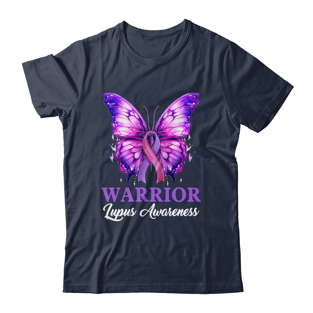 Lupus Awareness Warrior Survivor Purple Butterflies Purple Shirt & Tank Top | teecentury