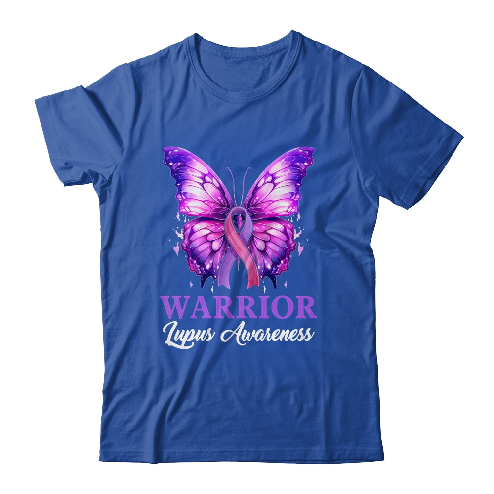 Lupus Awareness Warrior Survivor Purple Butterflies Purple Shirt & Tank Top | teecentury