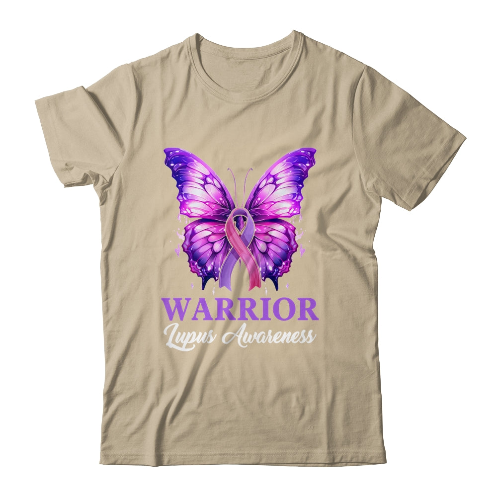 Lupus Awareness Warrior Survivor Purple Butterflies Purple Shirt & Tank Top | teecentury