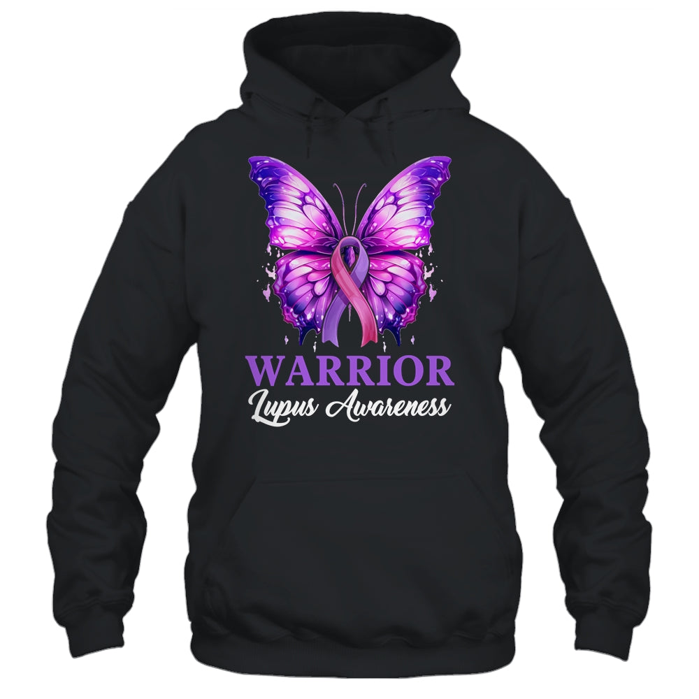 Lupus Awareness Warrior Survivor Purple Butterflies Purple Shirt & Tank Top | teecentury