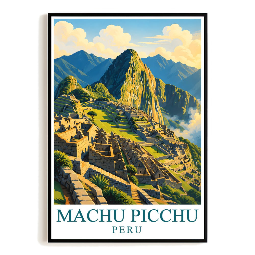 Machu Picchu Peru Gifts Vintage Travel Poster Wall Art Landscape Souvenir Print Painting Picture Ideal For Family Home Room Living Room Office Bedroom Decor Unframed | teecentury