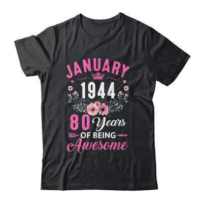 Made In 1944 80 Years Old January 80th Birthday Women Shirt & Tank Top | teecentury