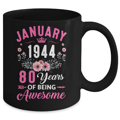 Made In 1944 80 Years Old January 80th Birthday Women Mug | teecentury