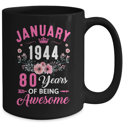 Made In 1944 80 Years Old January 80th Birthday Women Mug | teecentury