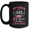 Made In 1945 80 Years Old September 80th Birthday Women Mug | teecentury