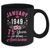 Made In 1949 75 Years Old January 75th Birthday Women Mug | teecentury