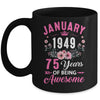 Made In 1949 75 Years Old January 75th Birthday Women Mug | teecentury