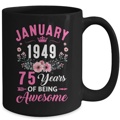 Made In 1949 75 Years Old January 75th Birthday Women Mug | teecentury