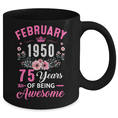 Made In 1950 75 Years Old February 75th Birthday Women Mug | teecentury