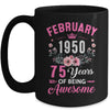 Made In 1950 75 Years Old February 75th Birthday Women Mug | teecentury