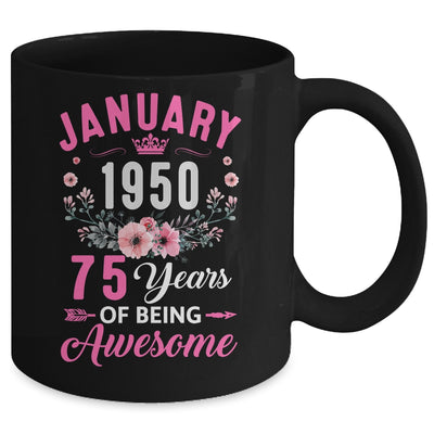 Made In 1950 75 Years Old January 75th Birthday Women Mug | teecentury