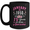 Made In 1950 75 Years Old January 75th Birthday Women Mug | teecentury