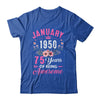 Made In 1950 75 Years Old January 75th Birthday Women Shirt & Tank Top | teecentury