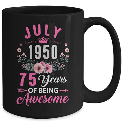 Made In 1950 75 Years Old July 75th Birthday Women Mug | teecentury