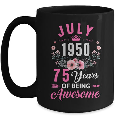 Made In 1950 75 Years Old July 75th Birthday Women Mug | teecentury