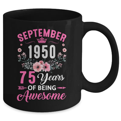 Made In 1950 75 Years Old September 75th Birthday Women Mug | teecentury