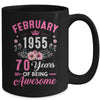 Made In 1955 70 Years Old February 70th Birthday Women Mug | teecentury