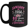 Made In 1964 60 Years Old January 60th Birthday Women Mug | teecentury