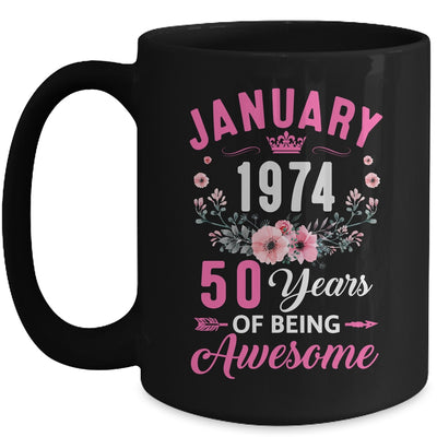 Made In 1974 50 Years Old January 50th Birthday Women Mug | teecentury