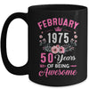 Made In 1975 50 Years Old February 50th Birthday Women Mug | teecentury