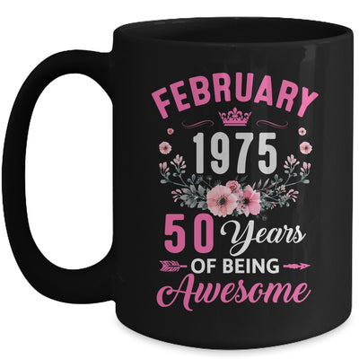 Made In 1975 50 Years Old February 50th Birthday Women Mug | teecentury