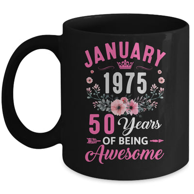 Made In 1975 50 Years Old January 50th Birthday Women Mug | teecentury