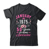Made In 1975 50 Years Old January 50th Birthday Women Shirt & Tank Top | teecentury