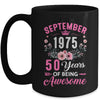 Made In 1975 50 Years Old September 50th Birthday Women Mug | teecentury