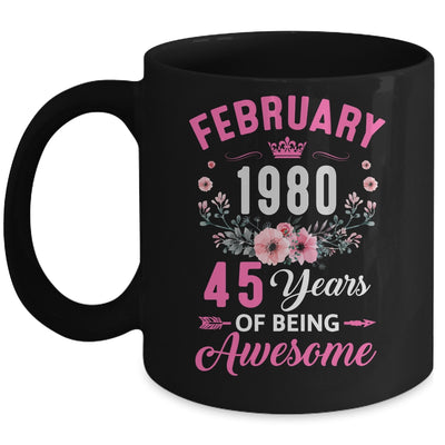 Made In 1980 45 Years Old February 45th Birthday Women Mug | teecentury