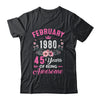 Made In 1980 45 Years Old February 45th Birthday Women Shirt & Tank Top | teecentury