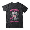 Made In 1980 45 Years Old November 45th Birthday Women Shirt & Tank Top | teecentury