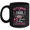 Made In 1980 45 Years Old September 45th Birthday Women Mug | teecentury